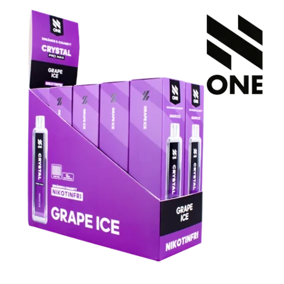 N ONE Crystal Zero Mesh Grape Ice 0 mg säljs i 10 pack