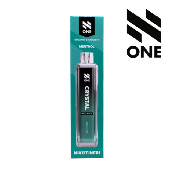 N ONE Crystal Zero Mesh Menthol 0 mg grön vapeförpackning