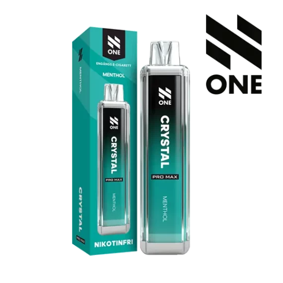 N ONE Crystal Zero Mesh Menthol 0 mg engångsvape i förpackning