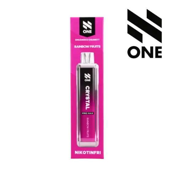 N ONE Crystal Zero Mesh Rainbow Fruits 0 mg rosa vapeförpackning