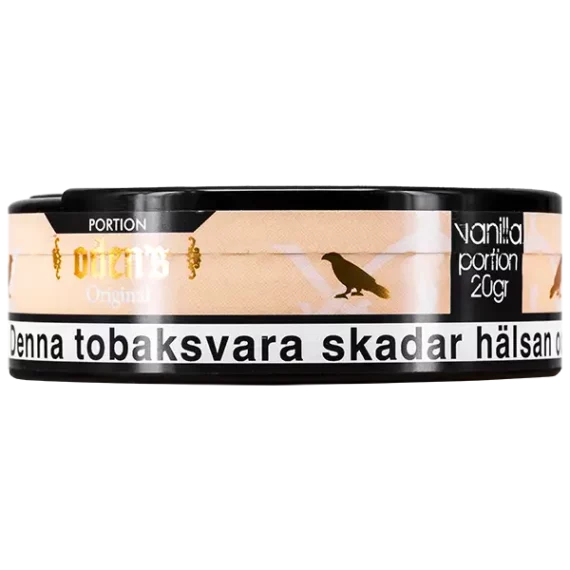 Oden's Vanilla Portion Sida Dosa Kråka Produktetikett