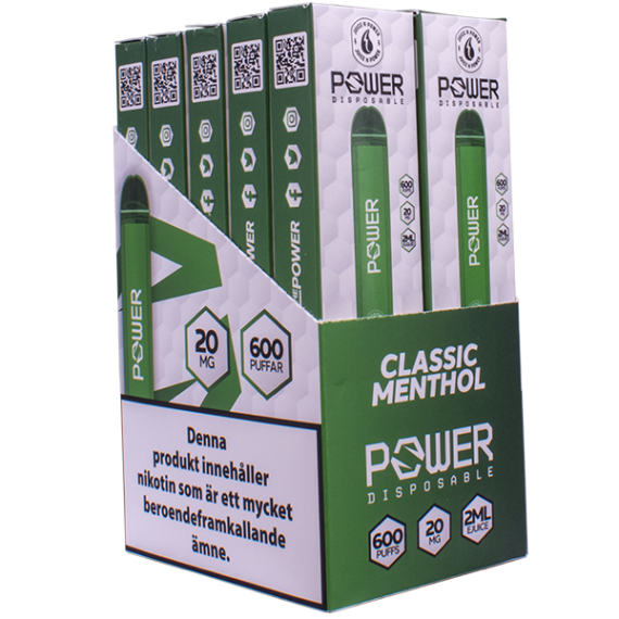 Powerbar Classic Menthol 20 mg som 10-pack