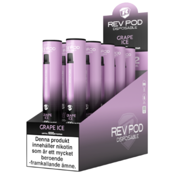 REV POD Grape Ice 10 mg - 10 pack.