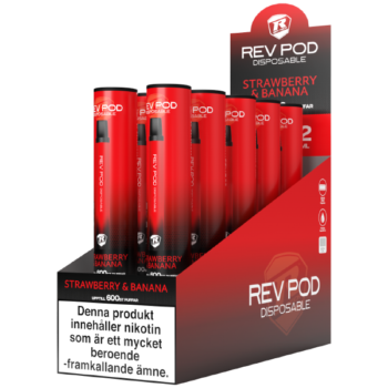 REV POD Strawberry Banana 10 mg - 10 pack.