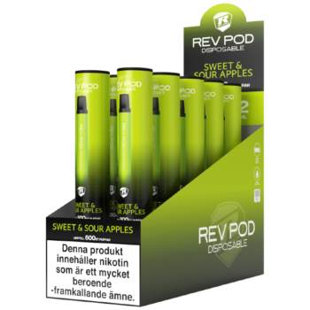 REV POD Sweet & Sour Apples 10 mg - 10 pack.