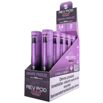 Rev Pod MAX Grape Freeze 14 mg Engångscigarett i 10 pack