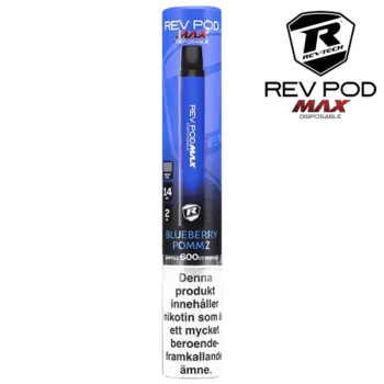 Rev Pod MAX Blueberry Pommz 14 mg Engångscigarett E-cigg Vape Vejp