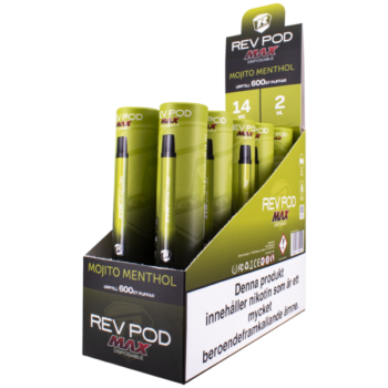 Rev Pod MAX Mojito Menthol 14 mg Engångscigarett i 10 pack