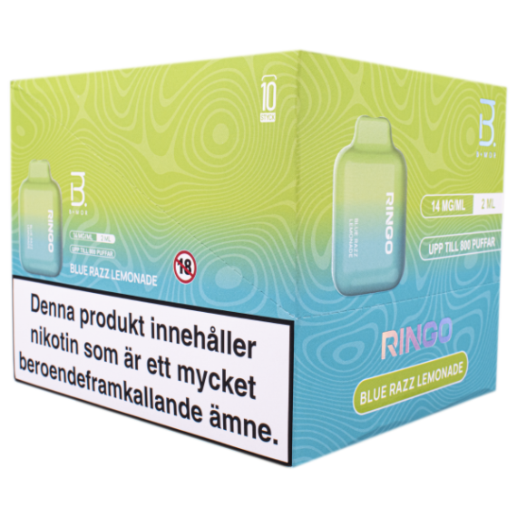 BMOR Ringo Blue Razz Lemonade 14mg -Stängd displayförpackning