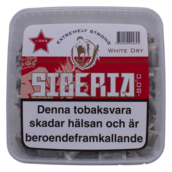 Siberia White Dry Portionssnus 500 Gram Framsida