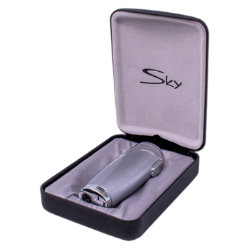 Sky III Jet Flame Lighter Cigarrtändare med inbyggd cigarrpunch silver