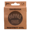 Snusdosa i Rostfritt Stål - Pappas Snus förpackning