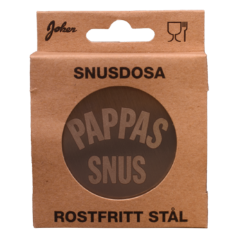 Snusdosa i Rostfritt Stål - Pappas Snus förpackning