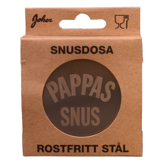 Snusdosa i Rostfritt Stål - Pappas Snus förpackning