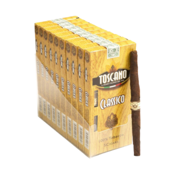 Toscano Antico Cigarr och förpackningar framifrån, 50 stycken cigarrer.