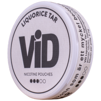 VID Liqourice Tar Slim All White Portion - Vinkel