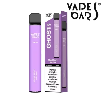 Ghost 800 Mixed Berry Menthol 18 mg engångsvape i förpackning