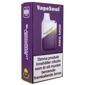 Vapesoul Mini Mod Blackcurrant Lemonade 20 mg - Enhetsförpackning från sidan