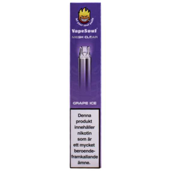 Vapesoul Mesh Clear Grape Ice 20 mg - Enhetsförpackning.