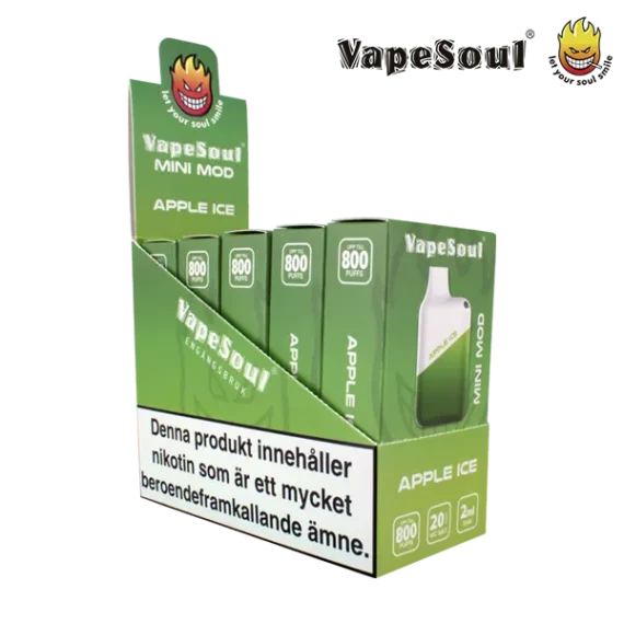 Vapesoul Mini Mod Apple Ice 20 mg säljs i 10 pack