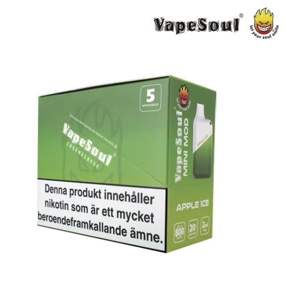 Vapesoul Mini Mod Apple Ice 20 mg säljs i 10 pack