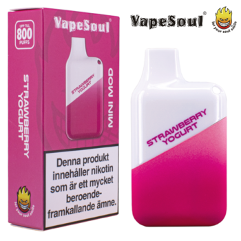 Vapesoul Mini Mod Strawberry Yogurt 20 mg enhet och enhetsförpackning