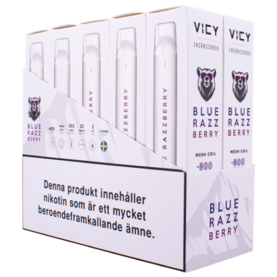 VICY Blue Razzberry 20 mg - Vapeförpackning med 10 stycken i