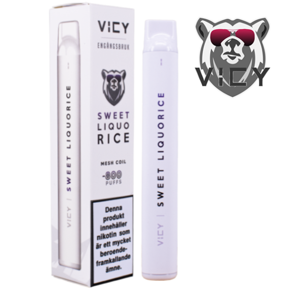 VICY Sweet Liquorice 20 mg Engångsvape VICY förpackning