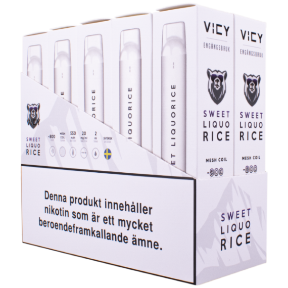 VICY Sweet Liquorice 20 mg Vapeförpackning med 10 stycken i