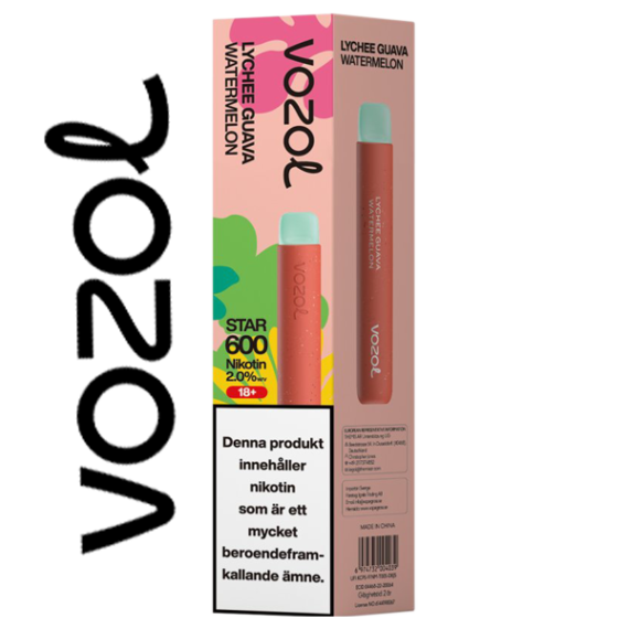 VOZOL Star 600 Lychee Guava Watermelon 20 mg e-cigarett.