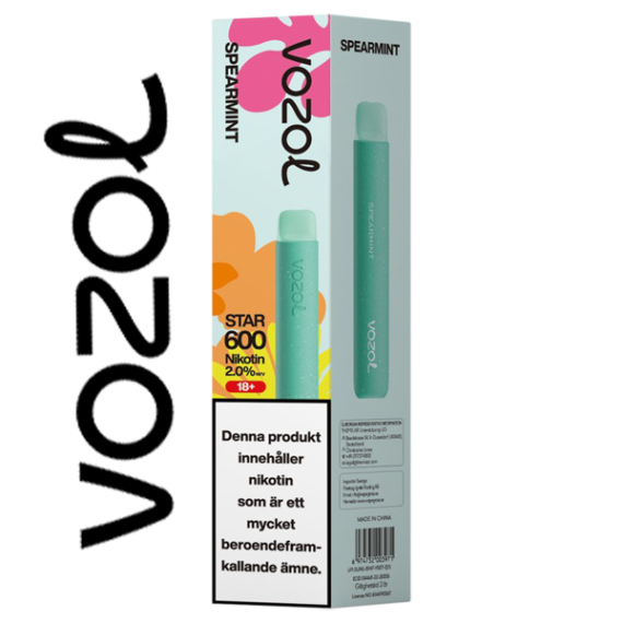 VOZOL Star 600 Spearmint 20 mg e-cigarett.