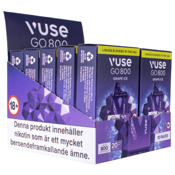 Vuse Go 800 Grape Ice 20mg E-cigaretter