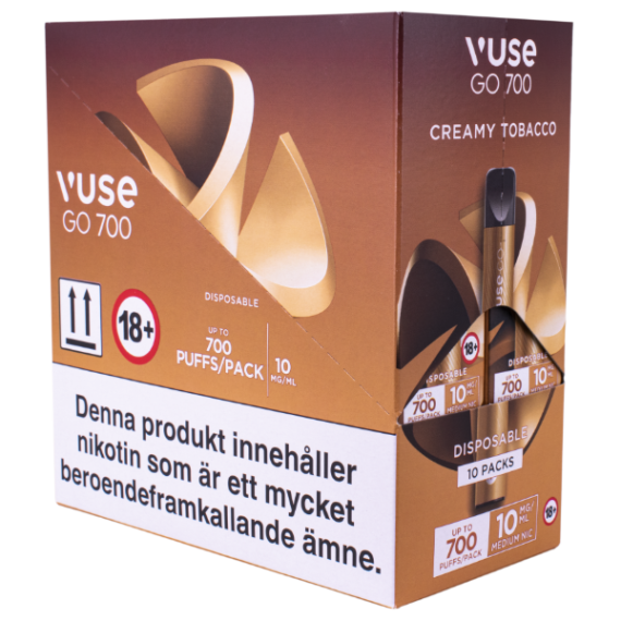 Vuse Go 700 Creamy Tobacco 10mg E-cigaretter