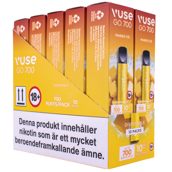 Vuse Go 700 Mango Ice 10 mg Engångsvape