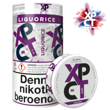 XPCT Liquorice Slim All White Tube 80 Gram Nicotine Pouches