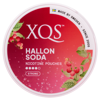 XQS Hallonsoda Strong 8 mg Slim All White Portion 16mg Lock