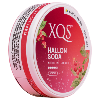 XQS Hallonsoda Strong 8 mg All White Portion 16mg Profil