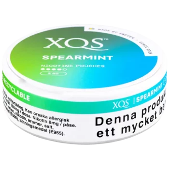 XQS Spearmint Strong 8 mg Slim All White 16 mg Dosa Burk Förpackning