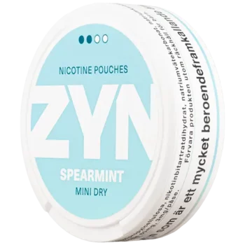 ZYN Spearmint Mini Dry 3mg Portion All White Portionssnus Nikotinpåsar