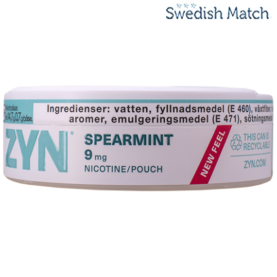 ZYN Spearmint Slim Strong All White Portion