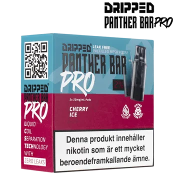 Dripped Panther Bar Pro Cherry Ice 20 mg Förpackning i profil