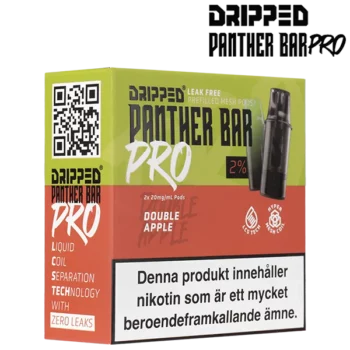 Dripped Panther Bar Pro Double Apple 20 mg Förpackning i profil