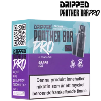 Dripped Panther Bar Pro Grape Ice 20 mg Förpackning i profil