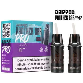 Dripped Panther Bar Pro Grape Ice 20 mg/ml nikotin Podsystem med förpackning