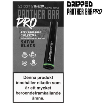 Dripped Panther Bar Pro Batteri Satin Black Förpackning