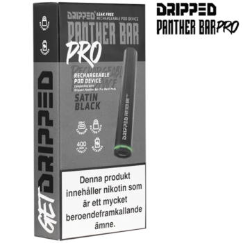 Dripped Panther Bar Pro Batteri Satin Black Förpackning i profil