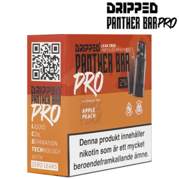 Dripped Panther Bar Pro Apple Peach 20 mg Förpackning i profil