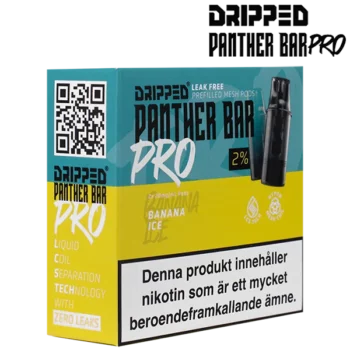 Dripped Panther Bar Pro Banana Ice 20 mg Förpackning i profil