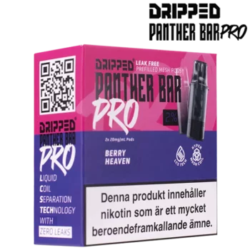 Dripped Panther Bar Pro Berry Heaven 20 mg Förpackning i profil