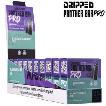 Dripped Panther Bar Pro Blackcurrant Ice 20 mg Displayförpackning